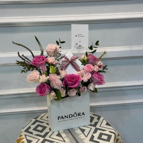 هدية سلسال باندورا منسق بالورد