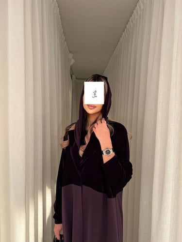 Q219 " عباية + فستان " القماش الجديد موضح بالصور "