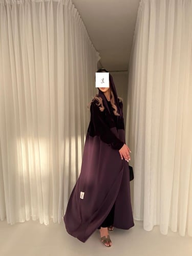 Q219 " عباية + فستان " القماش الجديد موضح بالصور "