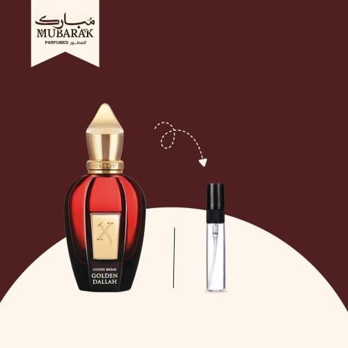 A bottle of Zerjoff Golden Dela perfume