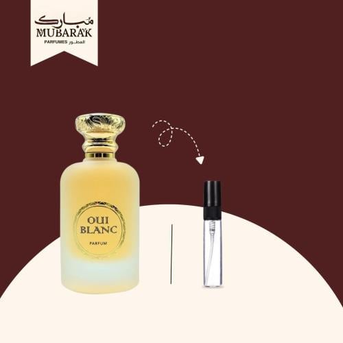 A sample of OUI Blanc perfume