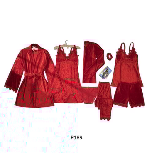 طقم بيجامة نسائي 9 قطع (روزيتا مخمل فرنسي) 9 قطع ك...