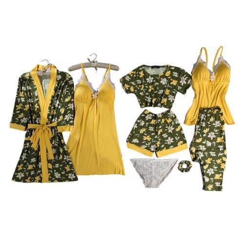 طقم بيجامة نسائي 9 قطع (غصن الورد ) كود p181