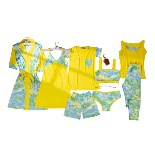 طقم بيجامة نسائي 9 قطع ( نسمات الورد ) كود P152