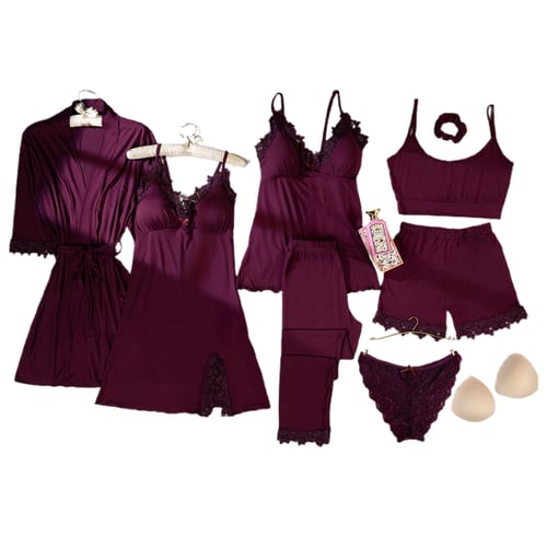 طقم بيجامة نسائي 9 قطع (لونا ) كود P188