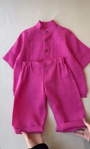 طقم اطفال لنن صيفي