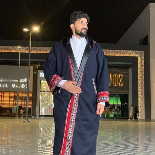 فروه قماش جوخ مع جلد على الاطراف