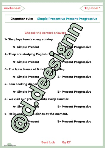 simple present vs present progressive
