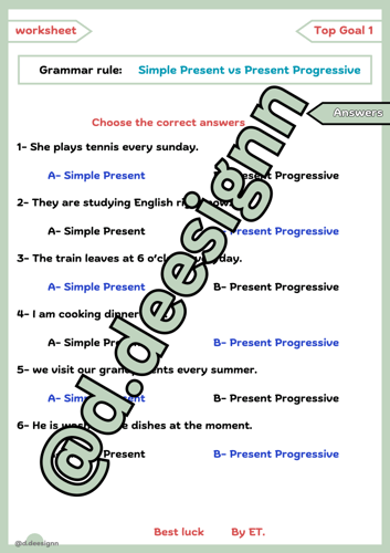 simple present vs present progressive