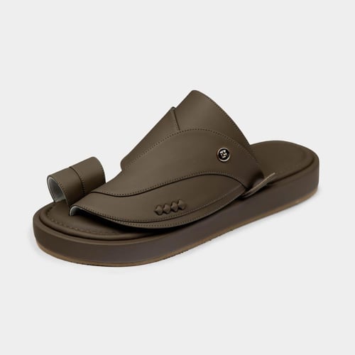 حذاء شرقي مدرع رجالي جلد الماني فاخر رمادي مطفي MM...