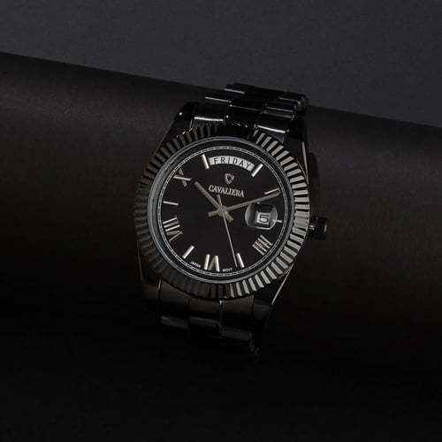 ساعة رجاليه ستيل لون اسود CL47BB