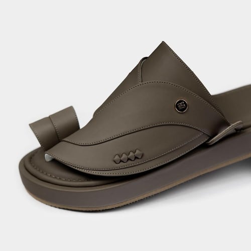 حذاء شرقي مدرع رجالي جلد الماني فاخر رمادي مطفي MM...