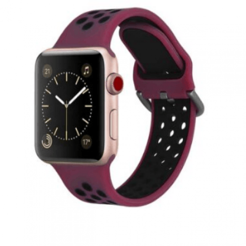 = سوار سيلكون منقوش اكتيف برو لساعة ابل من مور بلس