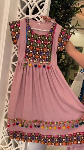 دراعة الطفلة رمضانية لون موف فاتح تطريز بدوي انيقه...