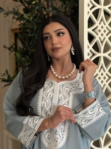 دراعه رمضانية لون سماوي قطن ممتاز خفيفه وبارده وأن...