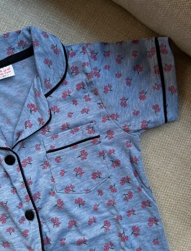 بجامة اطفال صيفي سماوي مشجر رقم 1