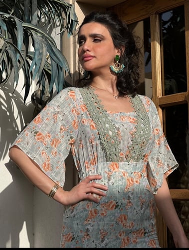 فستان العيد تيفاني شيفون مشجر رقم 7