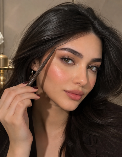 قلم حواجب وشادو لونه بني متوسط رائع وطبيعي جداً