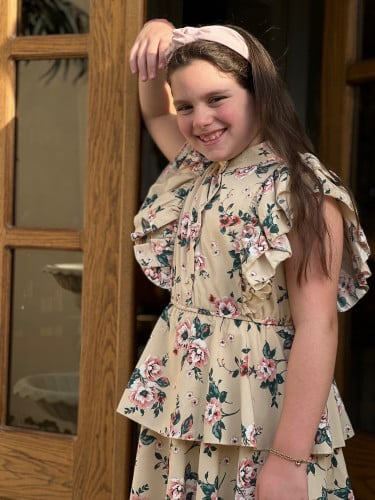 فستان بناتي اصفر تشجيرة صغيره قطن أصفر تشجيرة كبير...