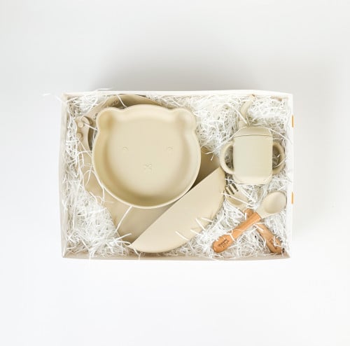 طقم طعام سيليكون بيج مع التغليف