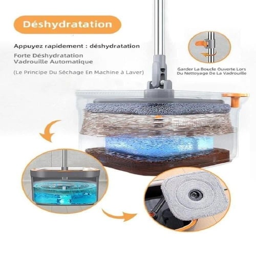 ممسحة ارضيات مربعة ذكية مع ميزة التنشيف