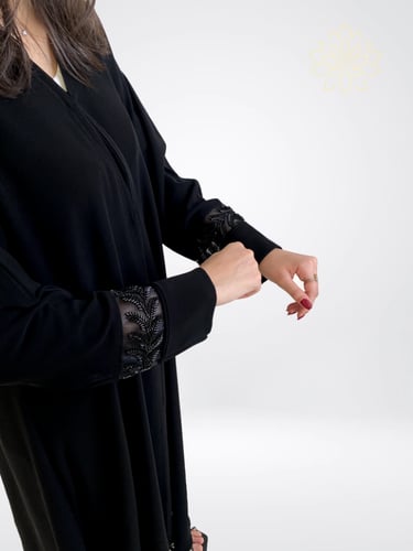 عباية سوداء ملكي شك خرز