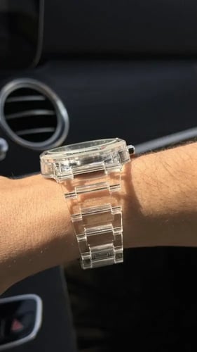 طقم ساعة الاتحاد الشفافة + محفظة الاتحاد + ميدالية