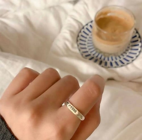 خاتم فضه حسب الطلب عيار 925