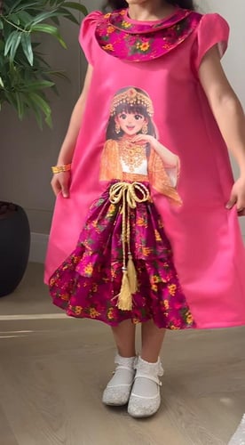 فستان بناتي رمضاني بتصميم انيق