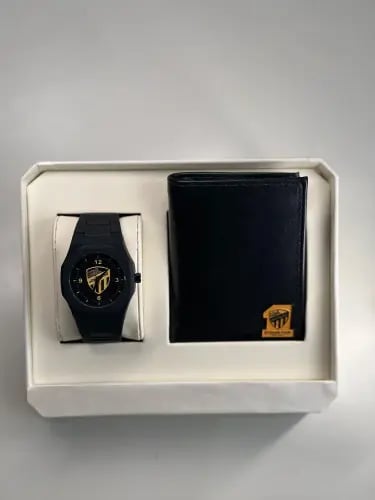 طقم ساعة الاتحاد الشفافة + محفظة الاتحاد + ميدالية
