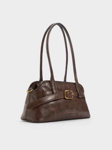 حقيبة كتف فيكتوريا طويلة بحزام – لون بني باهت-تشار...