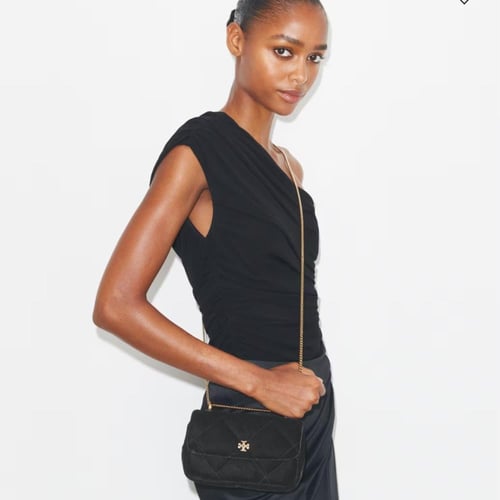 حقيبة ميني كيرا مخملي اسود فاخر-توري بورش