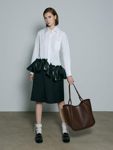 حقيبة توت ليلى الأنبوبية المترهلة XL - اسبريسو