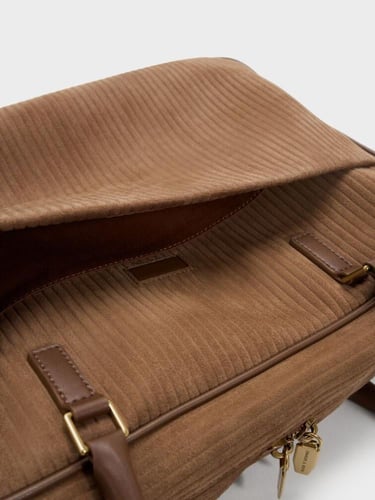 حقيبة بولينج لارج سيانا مخملية- بني موكا