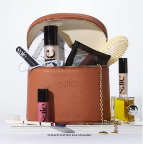 حقيبة ميكب ساي من براند saie الحجم الصغير مع إضاءة