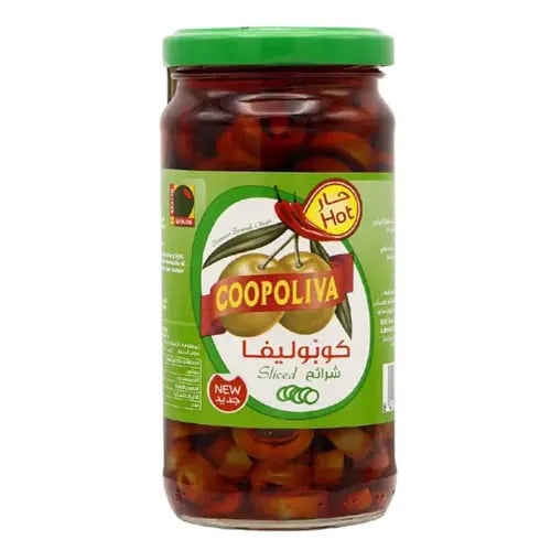 كوبوليفا زيتون اخضر شرائح حار 850 جرام