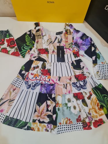 فستان ناعم بنقشات أنيقه