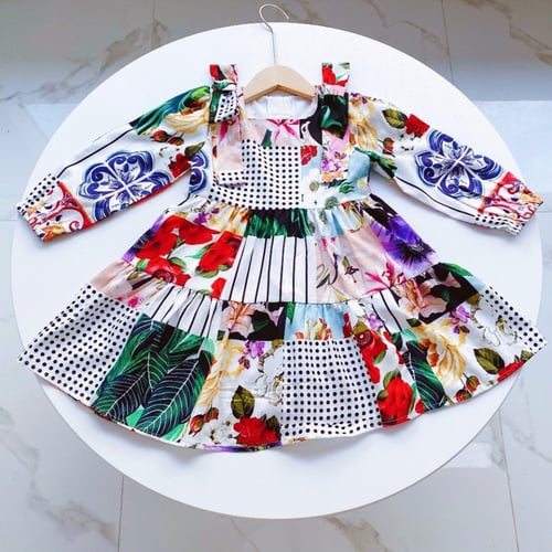 فستان ناعم بنقشات أنيقه