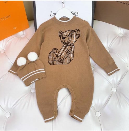 افرول صوف شتوي للمواليد مع القبعه