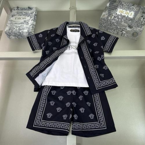 طقم اسود وابيض صيفي ولادي من ثلاث قطع