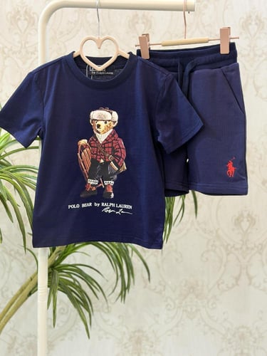 طقم ولادي من قطعتين اللون الكحلي