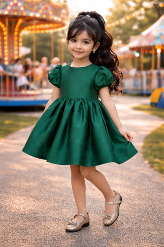 Beautiful green girls' dress