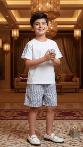 طقم ولادي صيفي فخم من قطعتين