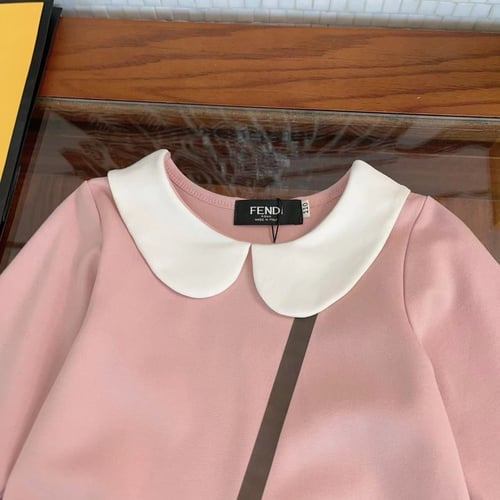 فستان قطني بناتي أنيق وردي