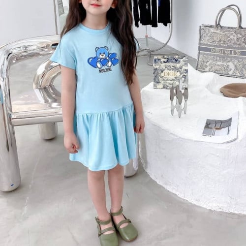 فستان ازرق بناتي جميل