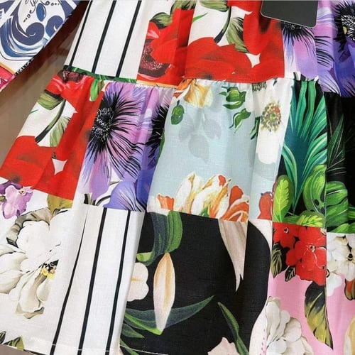 فستان ناعم بنقشات أنيقه