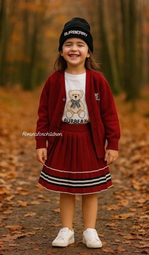 تيور بناتي شتوي من اربع قطع (قبعه + التنورة + بلوز...