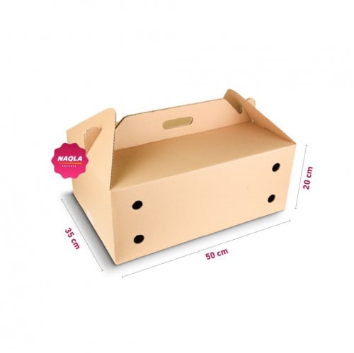 كرتون حمل ورقي بمسكة يد مقاس 50L*35W*20Hسنتى#2203