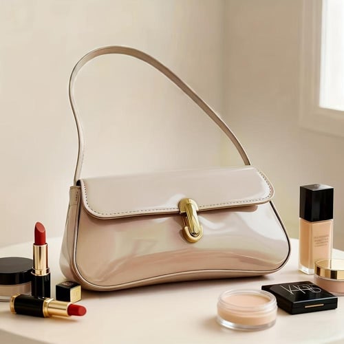 حقيبة كروس بودي لامعة مبطنة