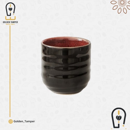 كوب قهوة سيراميك أسود مموج 200ml